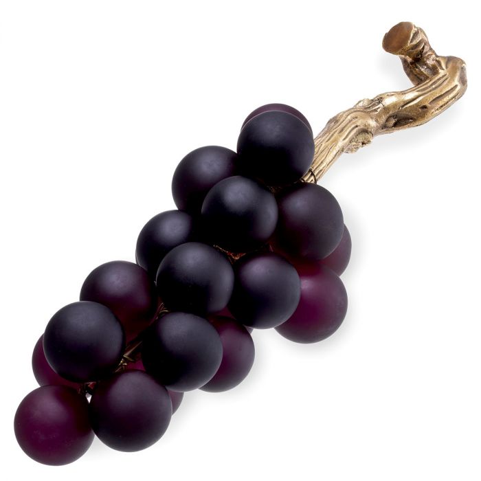 Object French Grapes purple vintage brass finish