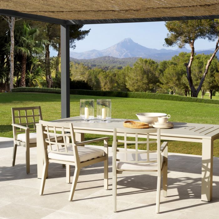 Outdoor Dining Chair Cap-Ferrat sand sunbrella canvas