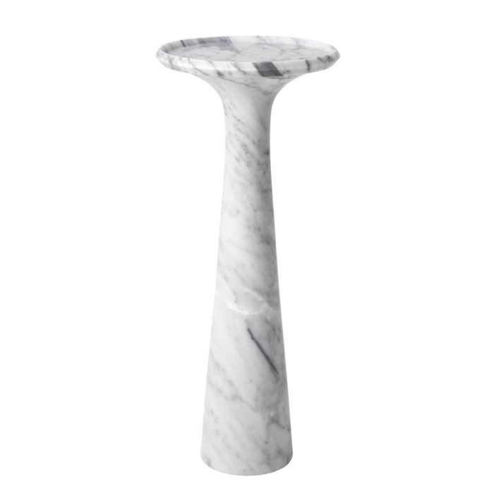 Side Table Pompano high white carrera marble