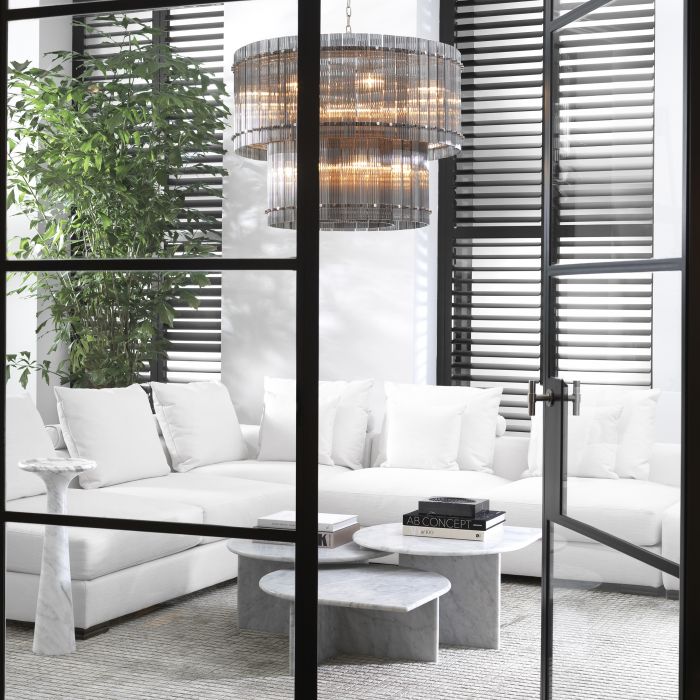 Side Table Pompano high white carrera marble