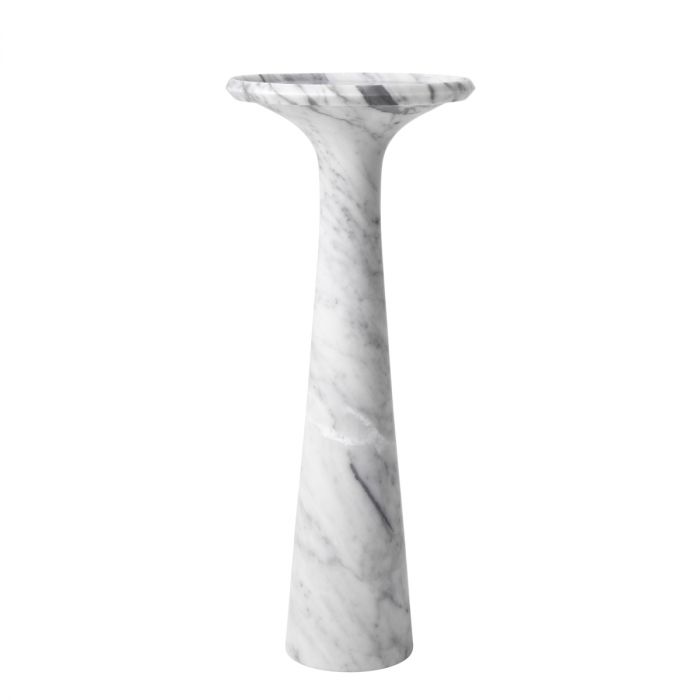 Side Table Pompano high white carrera marble