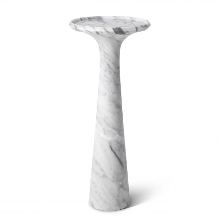 Side Table Pompano high white carrera marble