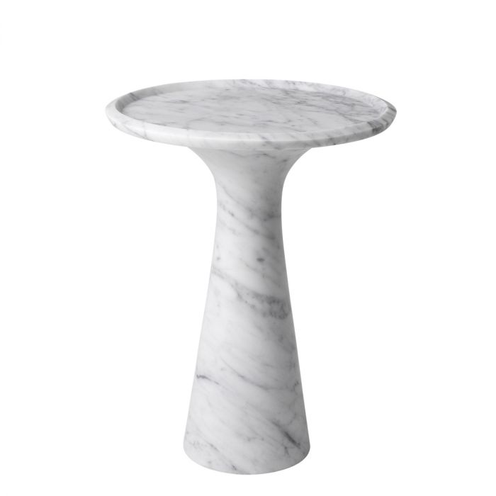Side Table Pompano low white carrera marble