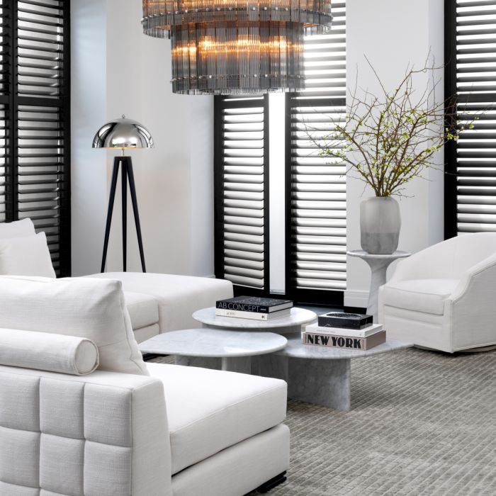 Side Table Pompano low white carrera marble