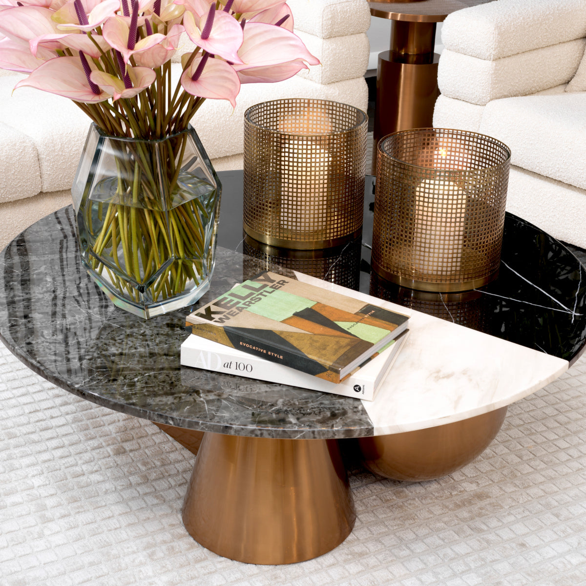 Copper Marble Coffee Table Tricolori | Eichholtzmh.com