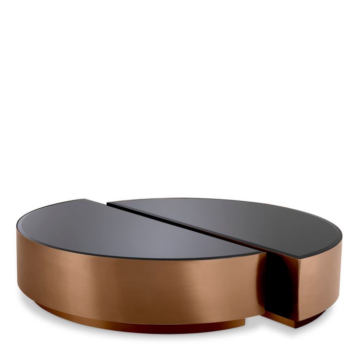 Coffee Table Astra brushed copper finish set of 2