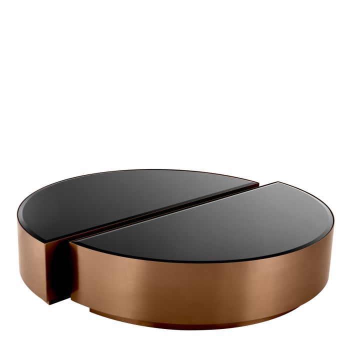 Coffee Table Astra brushed copper finish set of 2