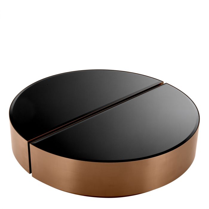 Coffee Table Astra brushed copper finish set of 2