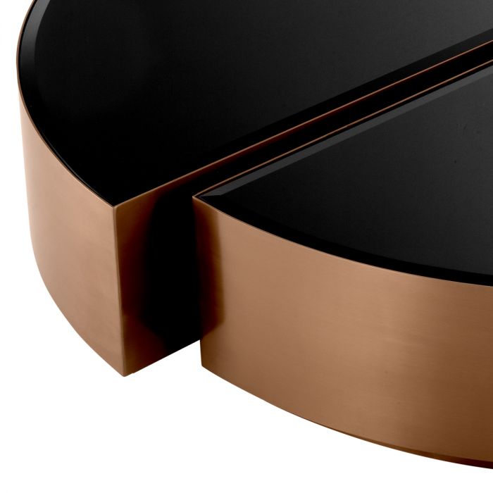 Coffee Table Astra brushed copper finish set of 2