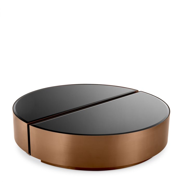 Coffee Table Astra brushed copper finish set of 2