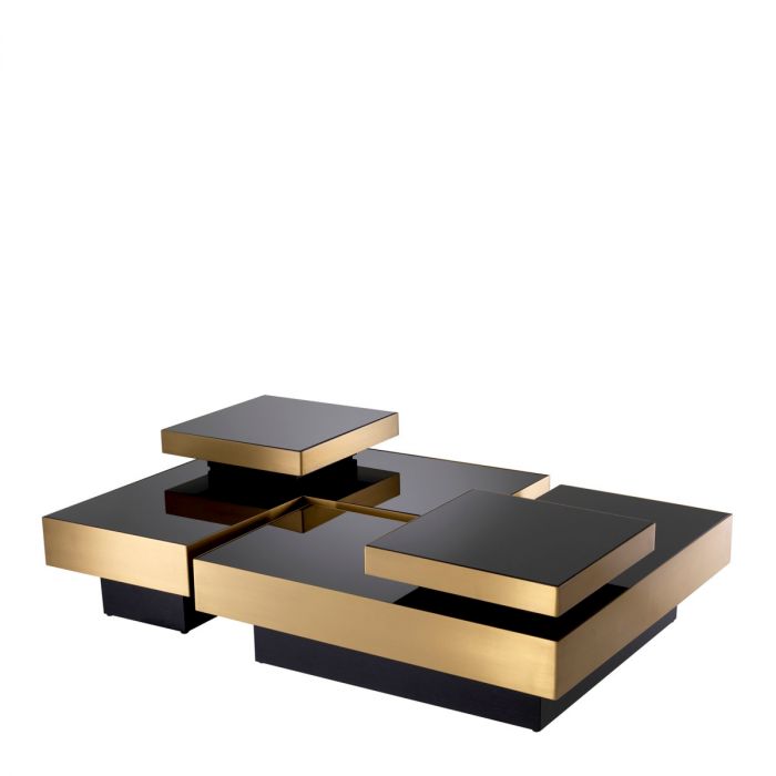 Coffee Table Nio brushed brass finish set of 4