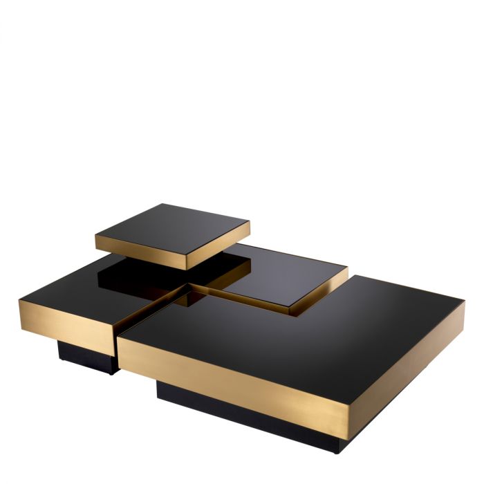 Coffee Table Nio brushed brass finish set of 4