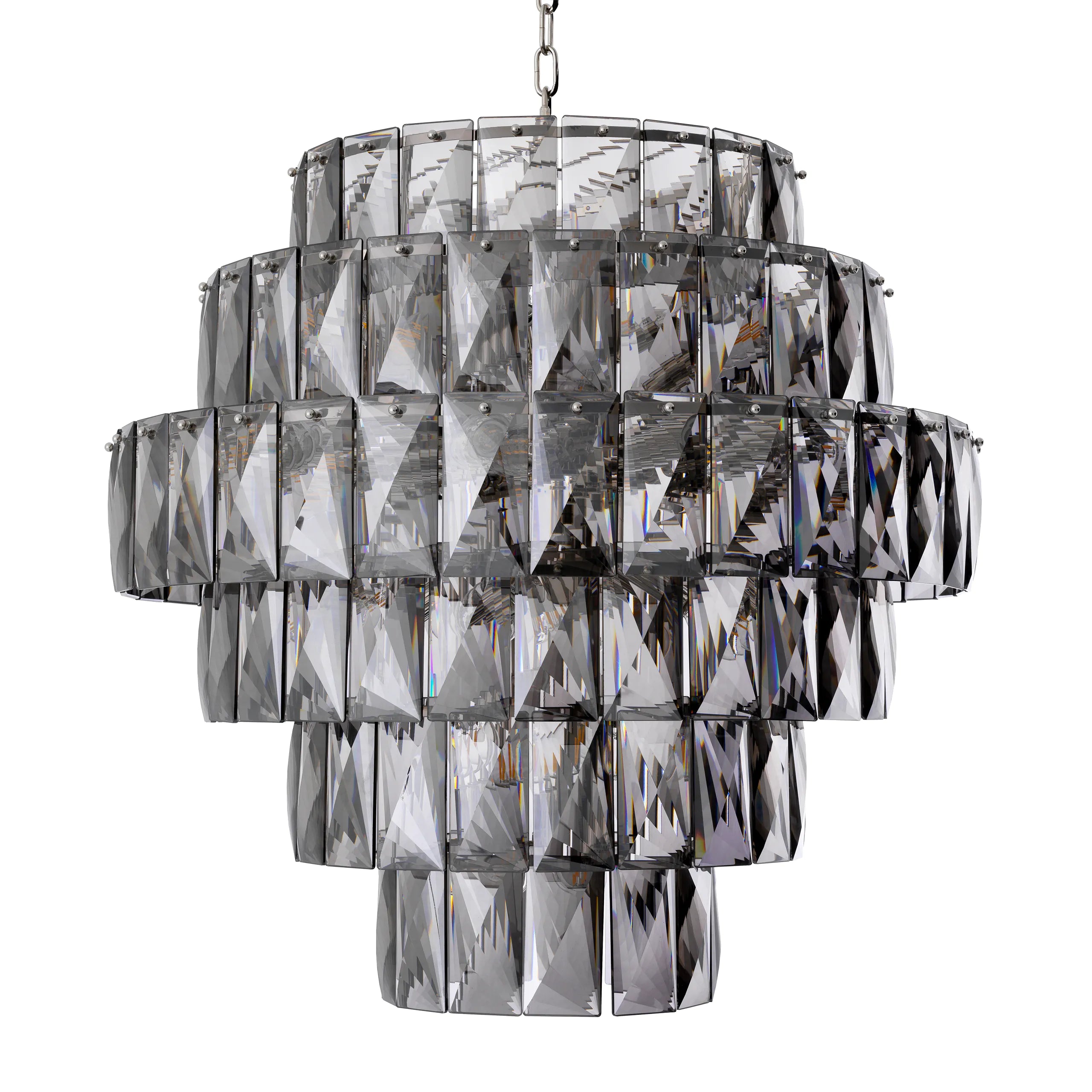 Smoke Glass Layered Chandelier L Amazone