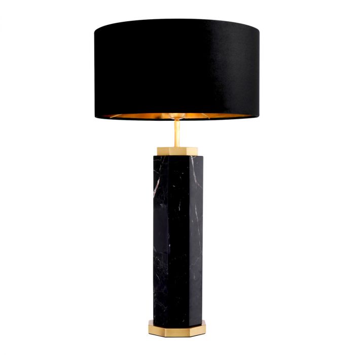 Table Lamp Newman black marble incl shade