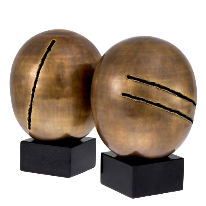 Object Artistic vintage brass finish set of 2