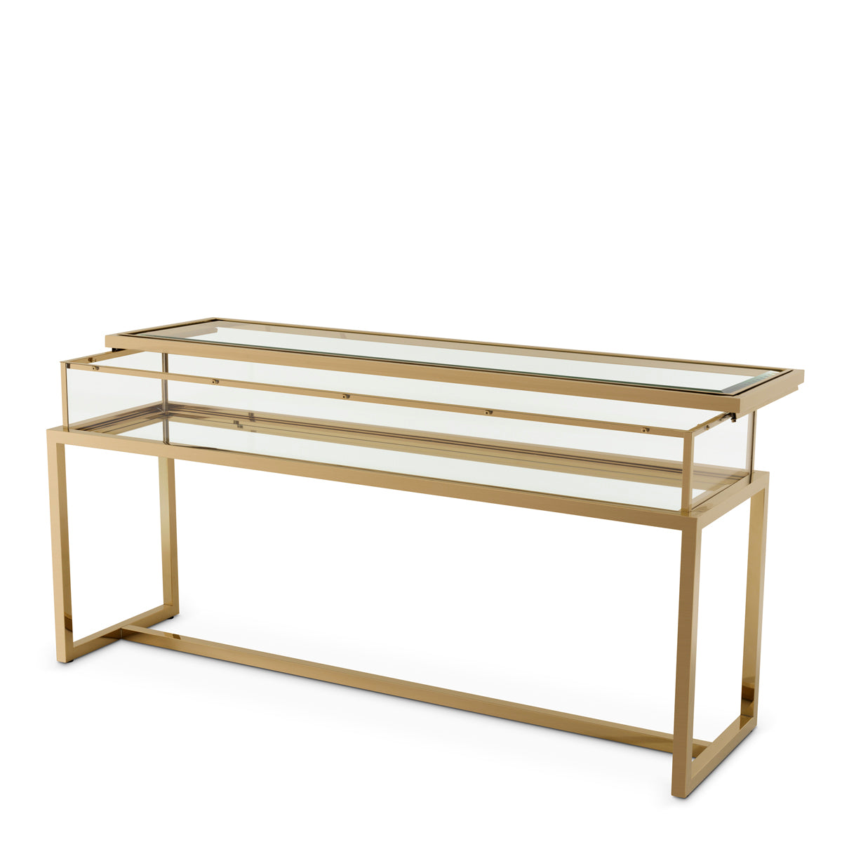 Sliding-Top Brass Console Table  Harvey | Eichholtzmh.com