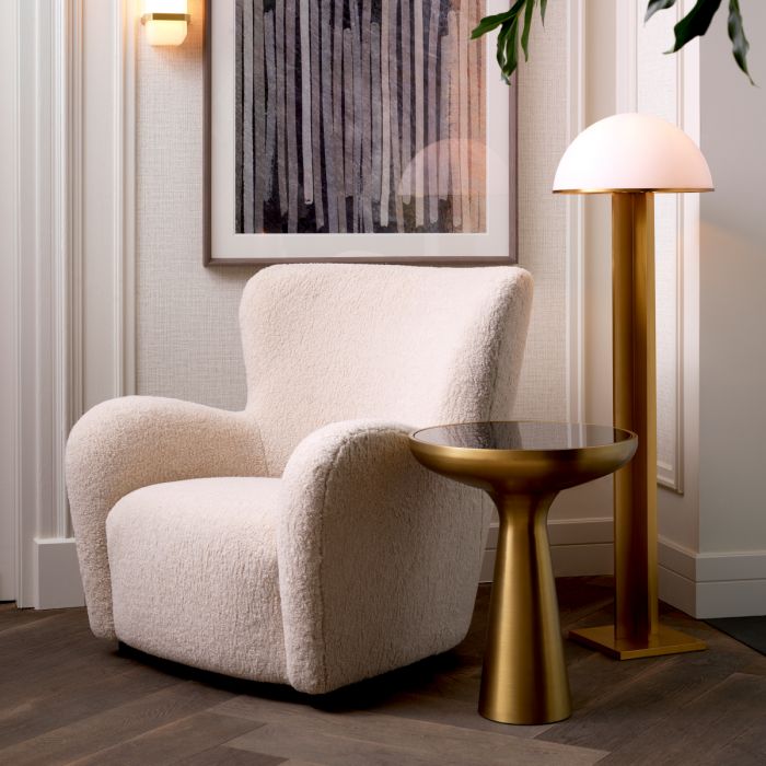 Side Table Lindos low brushed brass finish