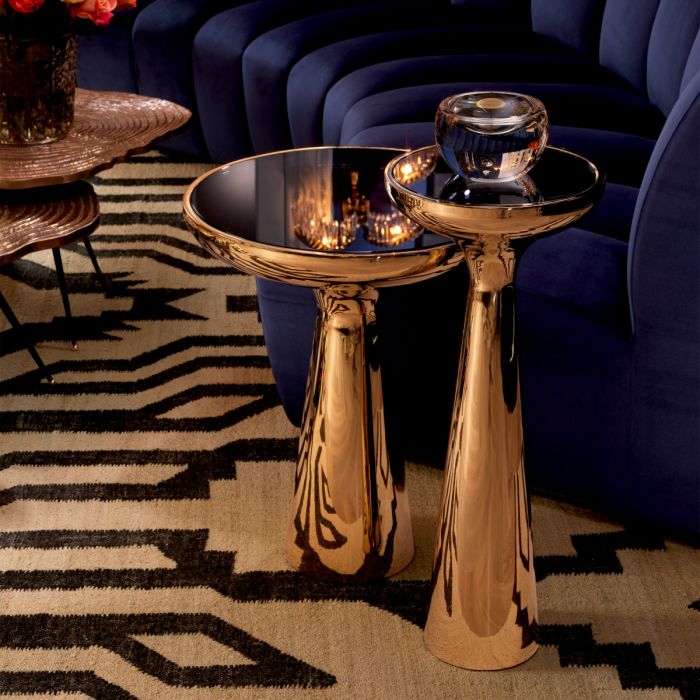 Side Table Lindos low brushed brass finish