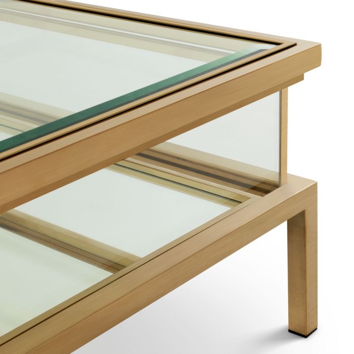 Coffee Table Harvey rectangular brushed brass finish