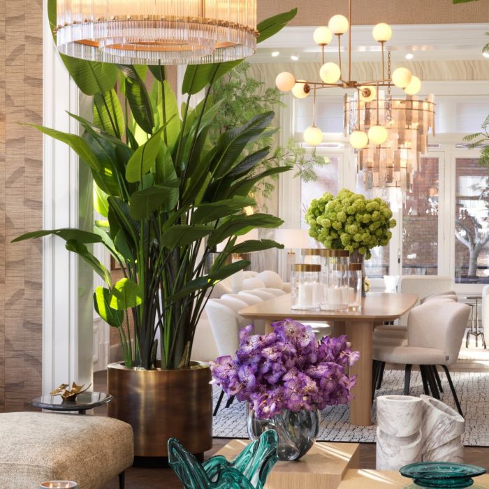 Planter Jasper round S vintage brass finish