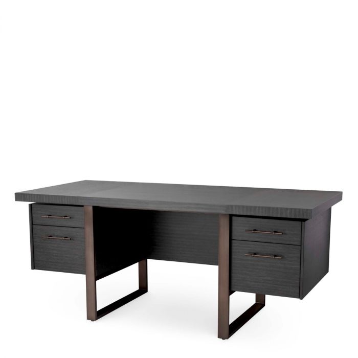 Desk Canova charcoal grey oak veneer