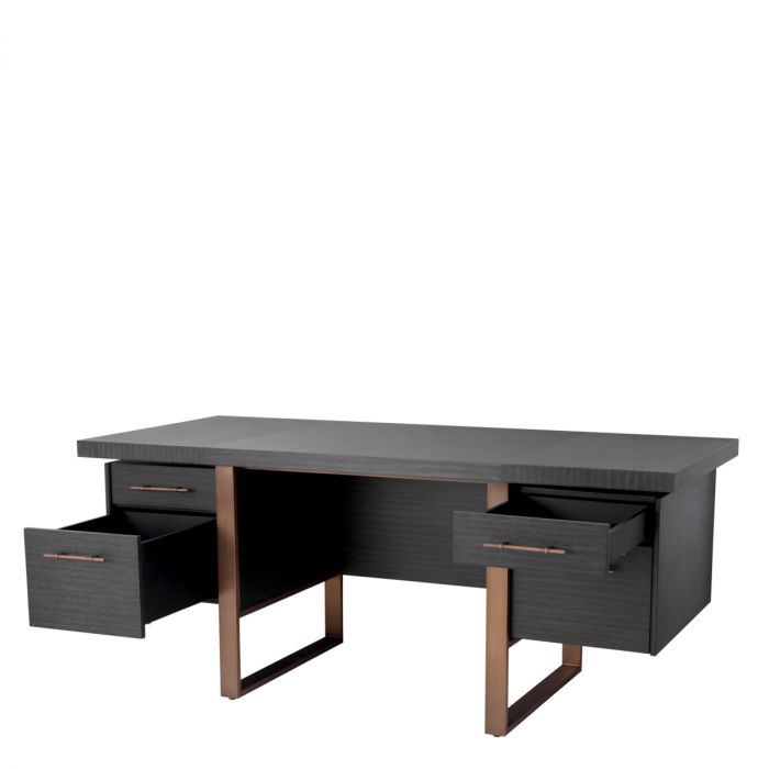 Desk Canova charcoal grey oak veneer