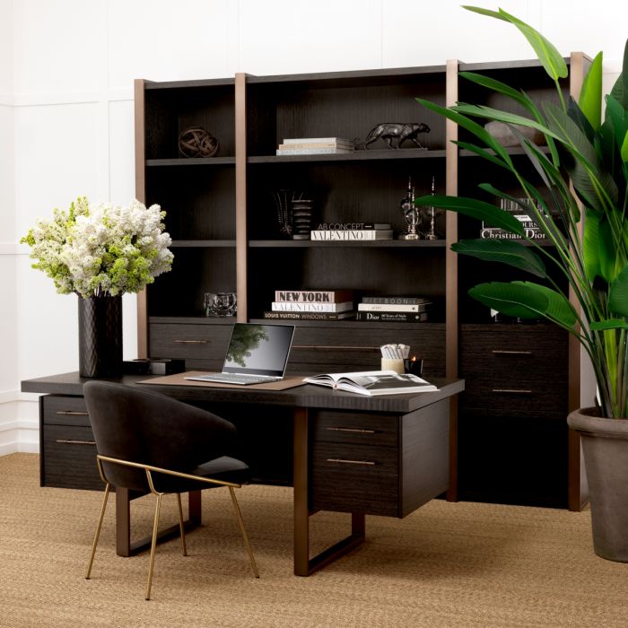 Desk Canova charcoal grey oak veneer