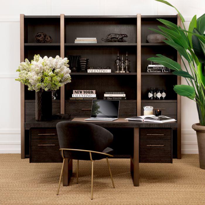 Desk Canova charcoal grey oak veneer