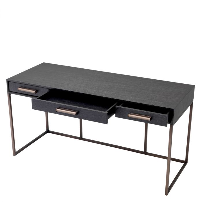 Desk Larsen charcoal grey oak veneer
