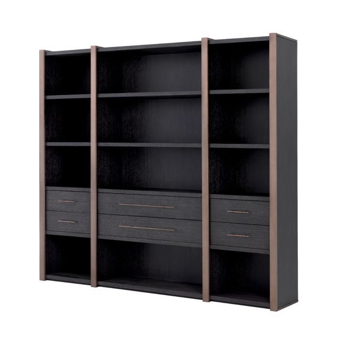 Cabinet Canova charcoal grey oak veneer