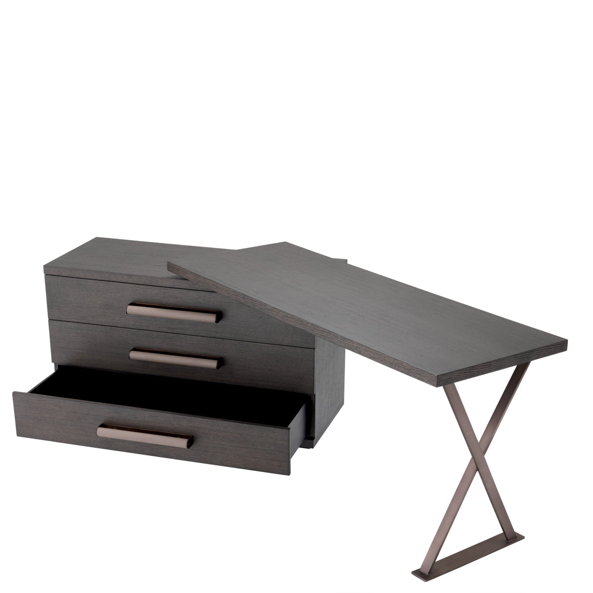3 Drawer Oak Desk Sanderson | Eichholtzmh.com