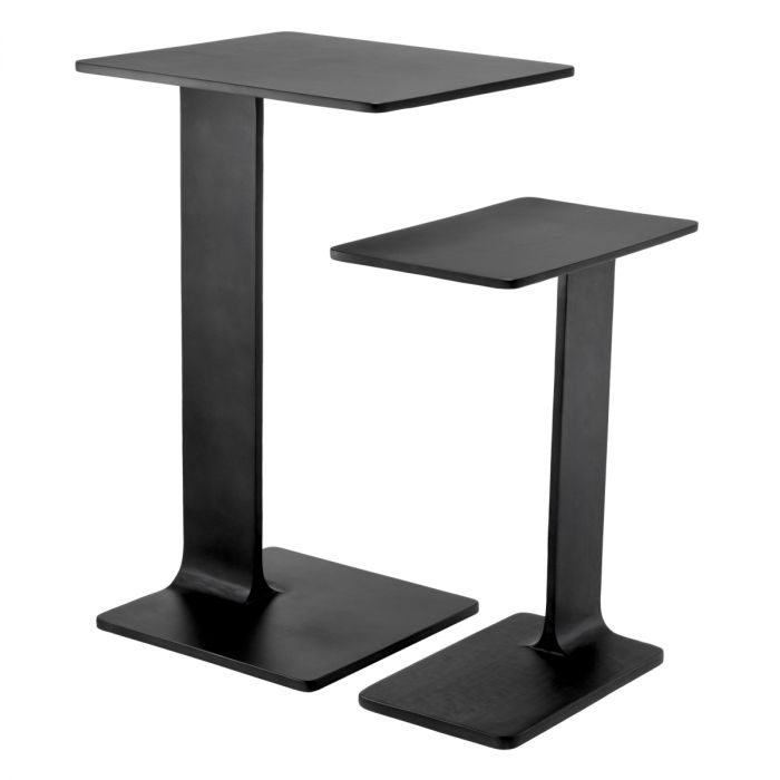 Side Table Smart black finish set of 2