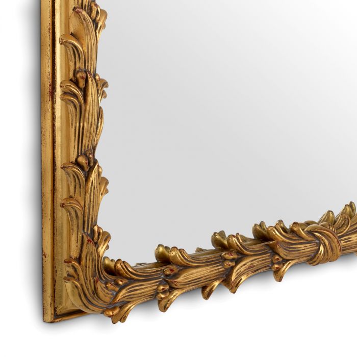 Mirror Guinevere S antique gold finish