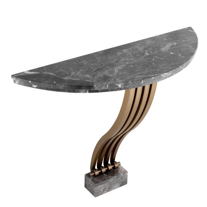 Console Table Renaissance brushed brass finish
