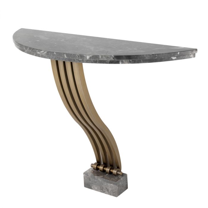 Console Table Renaissance brushed brass finish