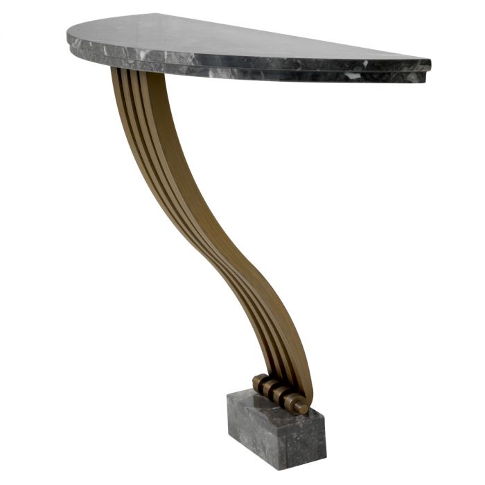 Console Table Renaissance brushed brass finish