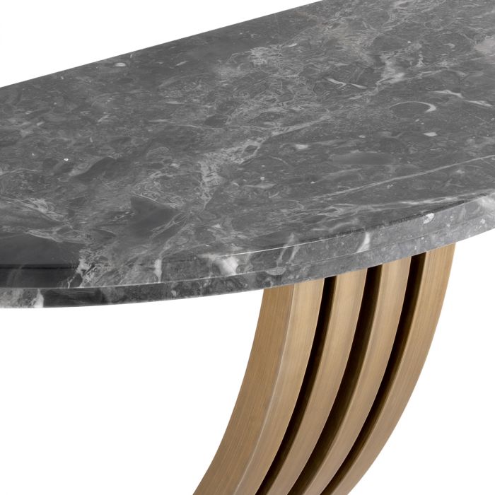 Console Table Renaissance brushed brass finish