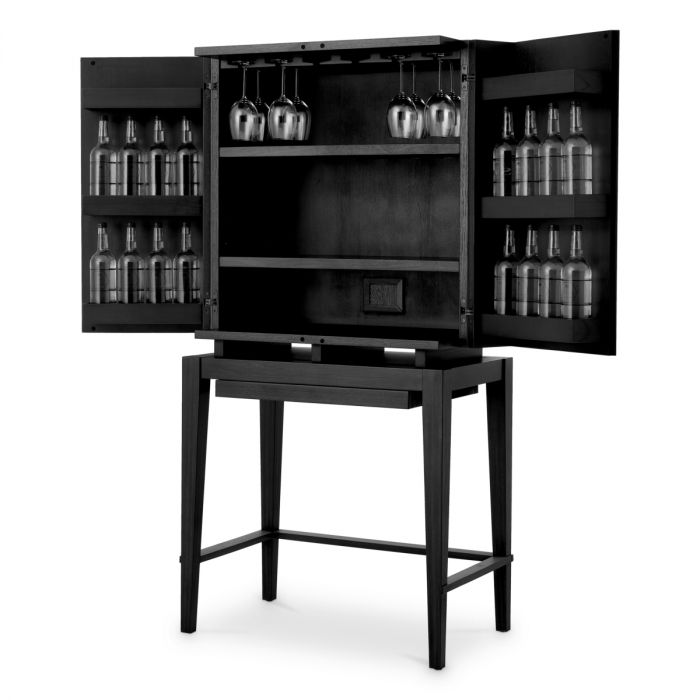 Bar Cabinet Dimitrios charcoal grey oak veneer