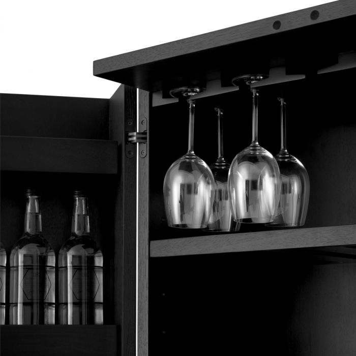 Bar Cabinet Dimitrios charcoal grey oak veneer
