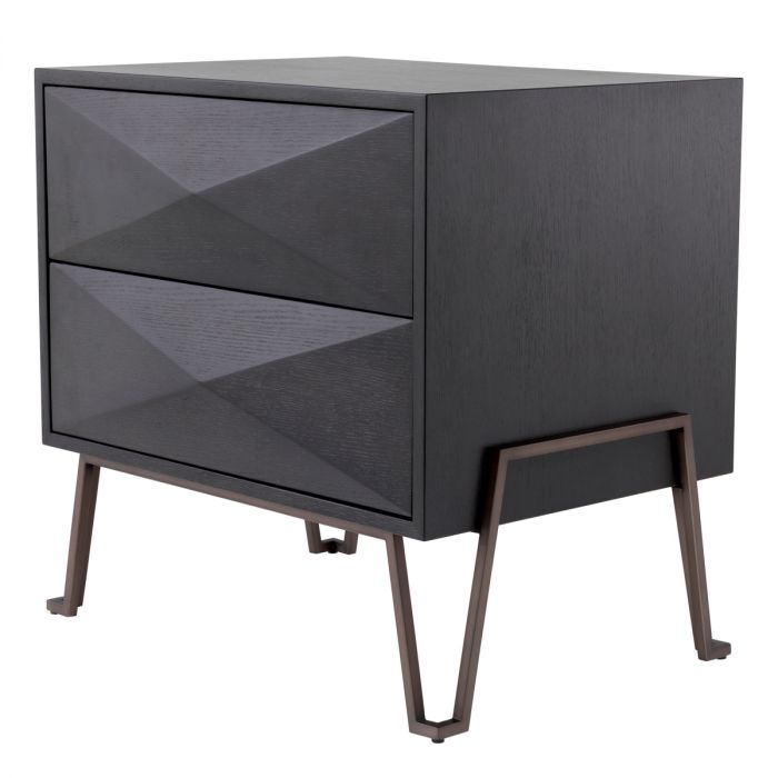 Nightstand Highland charcoal brown oak veneer