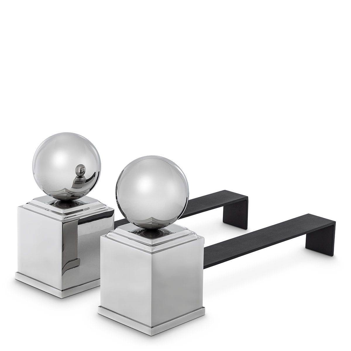 Silver Steel Andirons (2) Viviers | Eichholtzmh.com