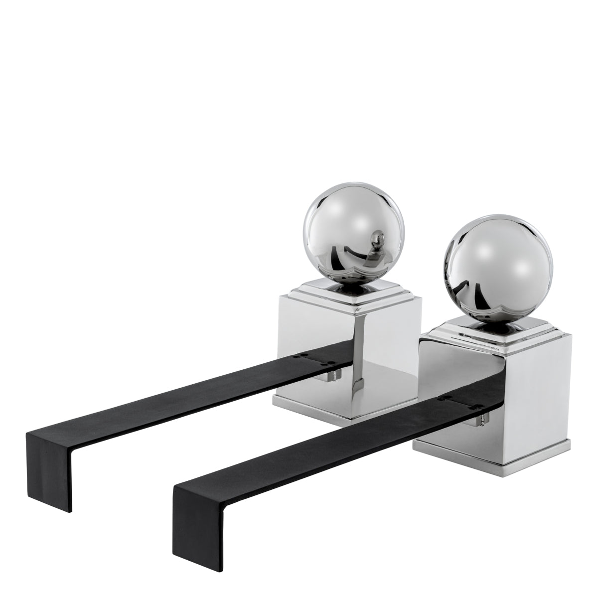 Silver Steel Andirons (2) Viviers | Eichholtzmh.com