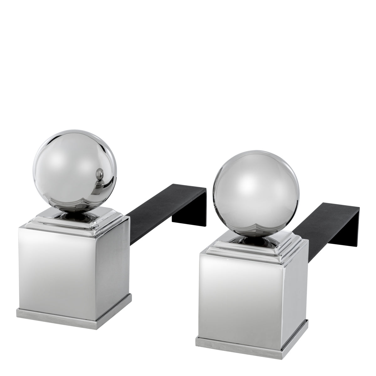 Silver Steel Andirons (2) Viviers | Eichholtzmh.com