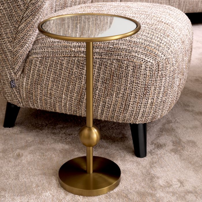 Side Table Narciso brushed brass finish