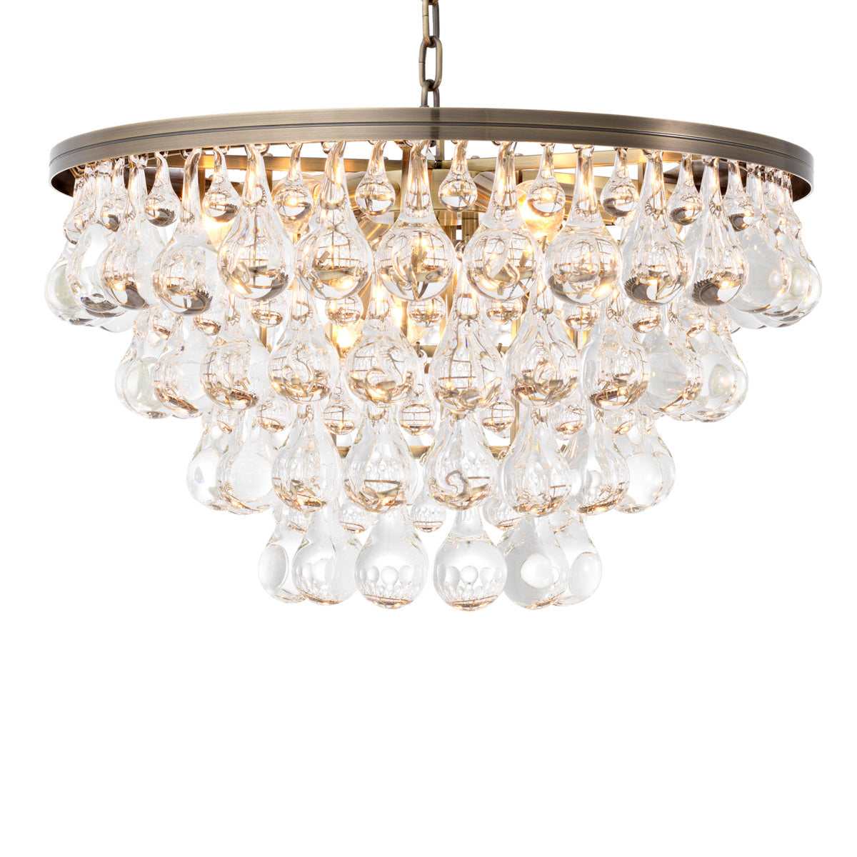 Brass Glass Drop Chandelier Bolzano | Eichholtzmh.com