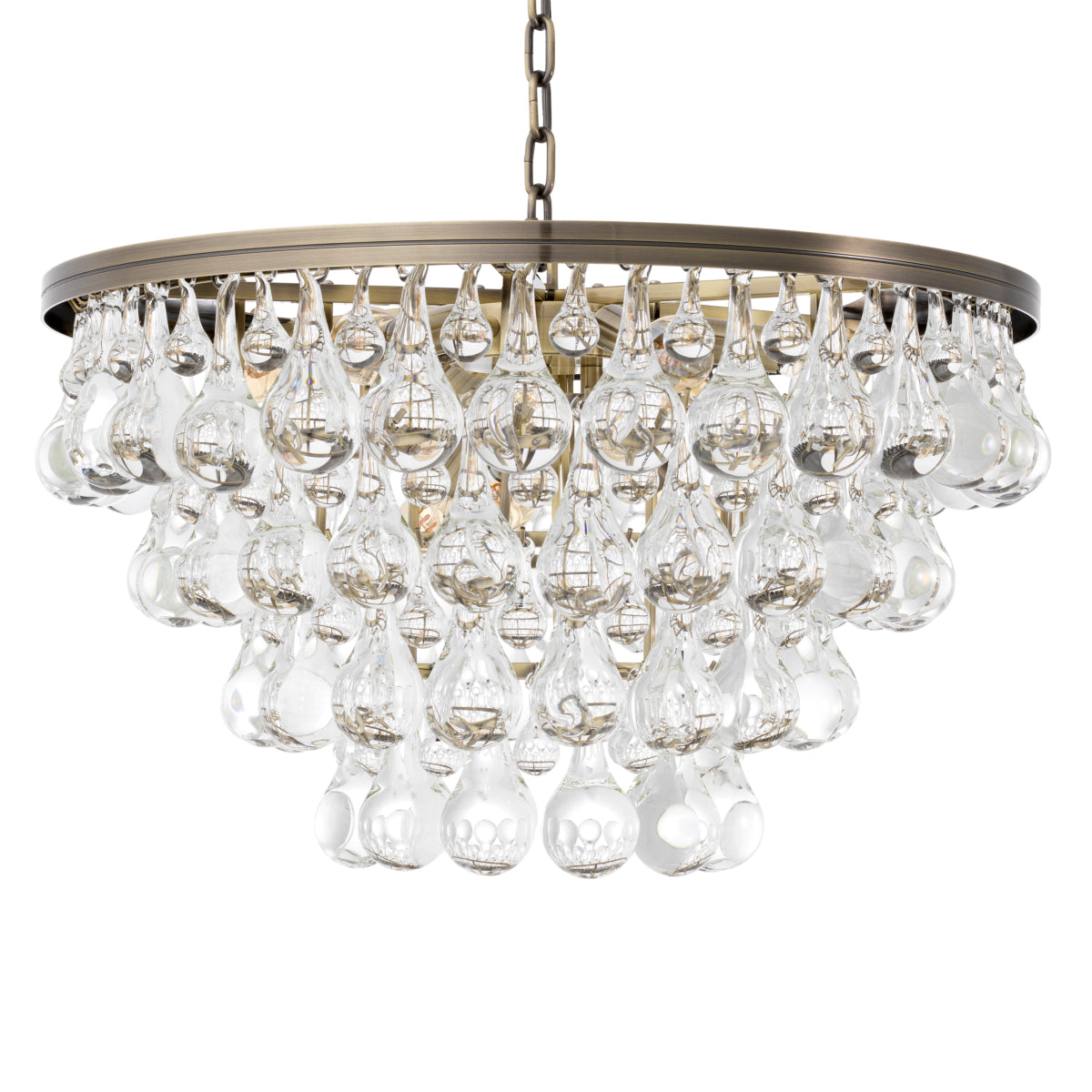Brass Glass Drop Chandelier Bolzano | Eichholtzmh.com