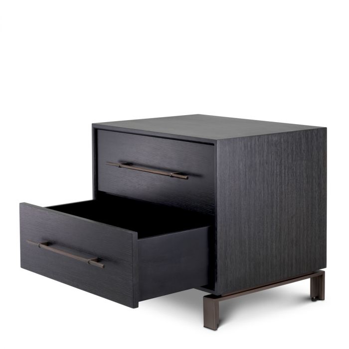 Nightstand Canova charcoal grey oak veneer