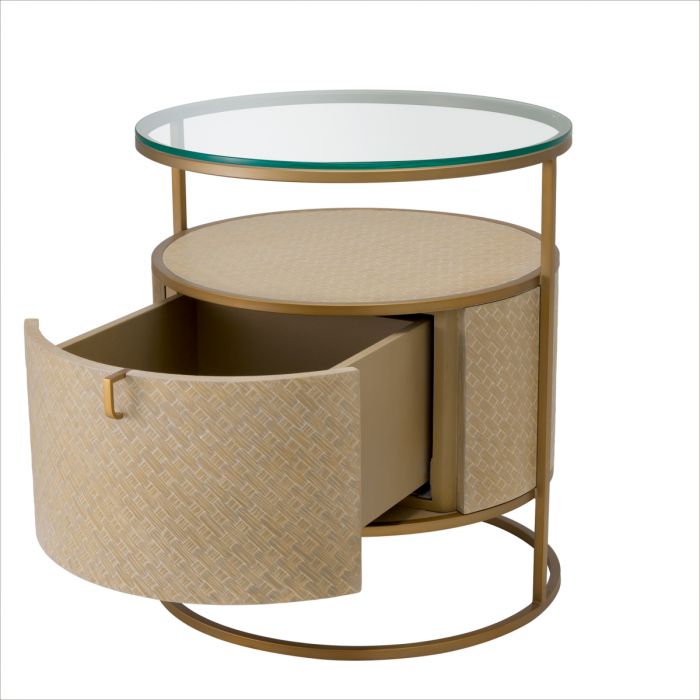 Nightstand Napa Valley woven washed oak venee