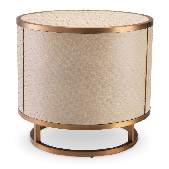 Side Table Napa Valley woven washed oak veneer