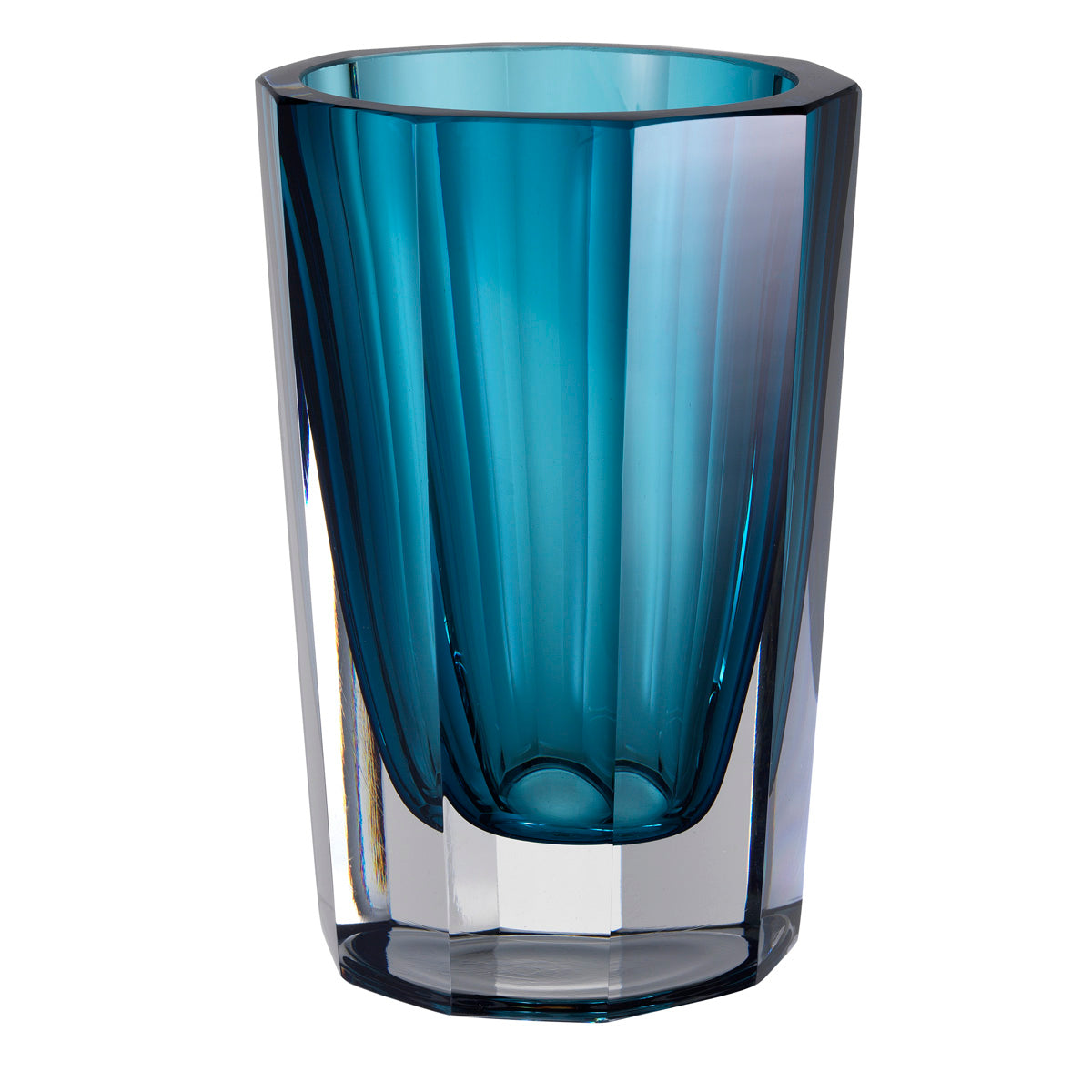 Blue Octagonal Glass Vase Chavez | Eichholtzmh.com